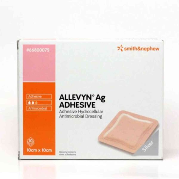 Allevyn AG Adhesive Dressing 17.5cm X 17.5cm, 10 Dressings