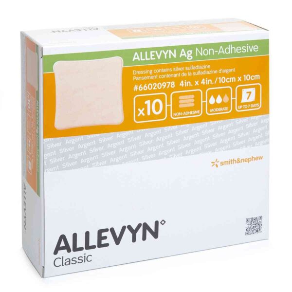 Allevyn AG Non Adhesive Dressing 10cm X 10cm 66800086, 10 Dressings