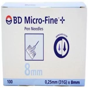  Verifine Insulin Pen Needles, Pen Needles 31G 8mm, Ultra Fine  Diabetic Needles 100Pcs/Box, Compatible with Most Diabetes Pens : Health &  Household