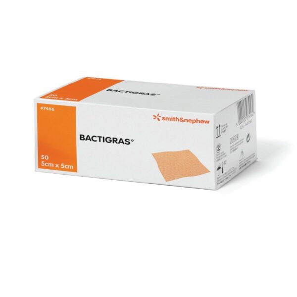 Bactigras Dressing 5cm x 5cm - Medicated Paraffin Gauze Dressing, 50