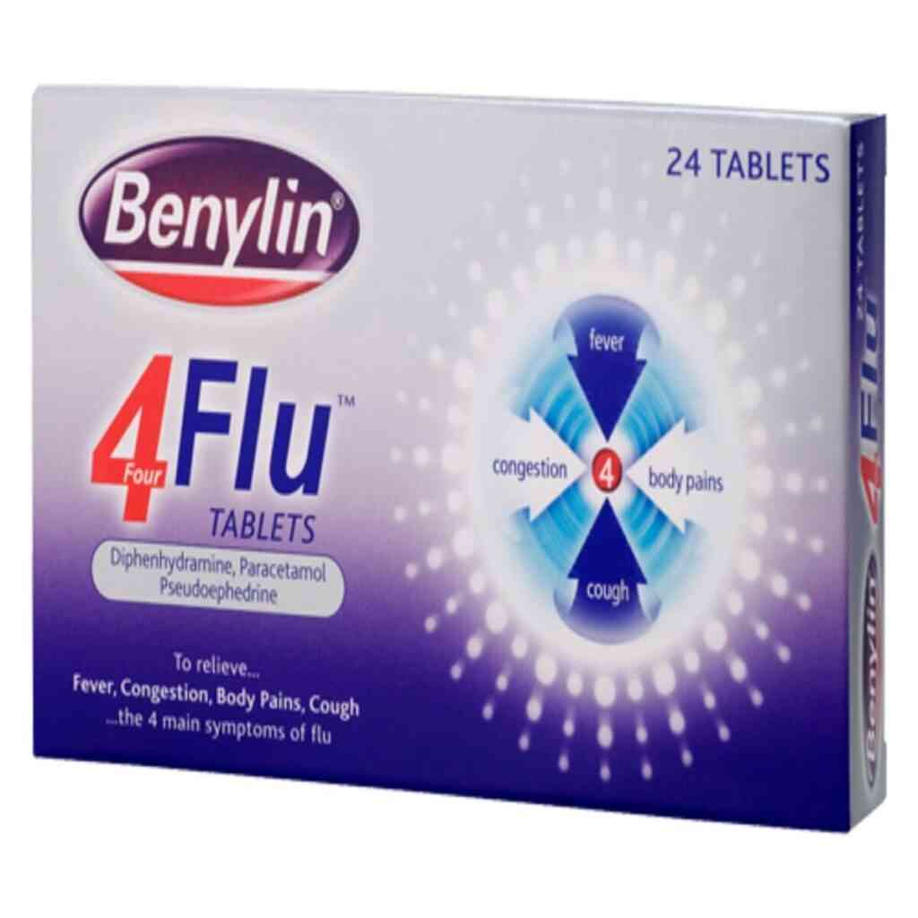 Buy Benylin 4 Flu Tablets, 24 Tablets - Dock Pharmacy