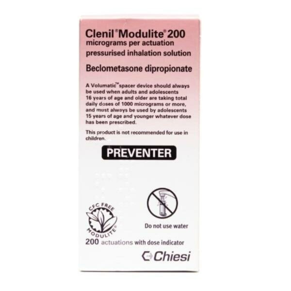 Clenil Modulite 200mcg Inhaler – Beclometasone 200mcg Inhaler, 200 Doses