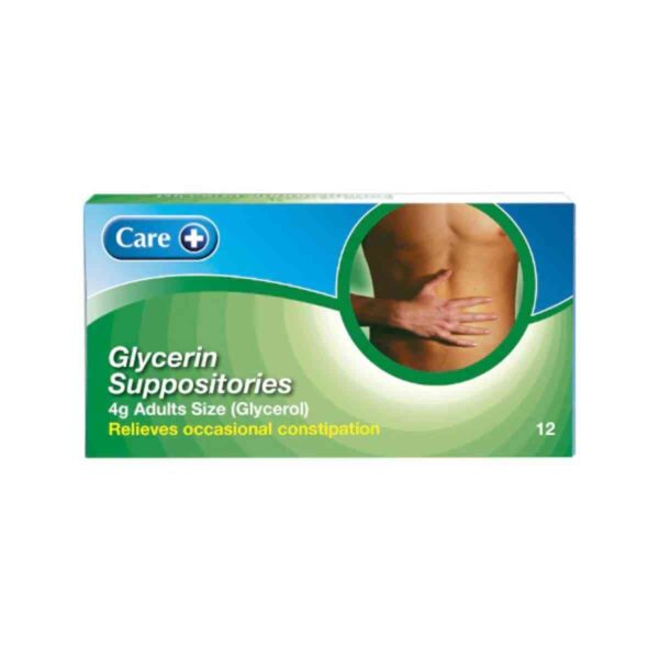 Care Glycerin Suppositories 4g Adult Size, 12 Suppositories