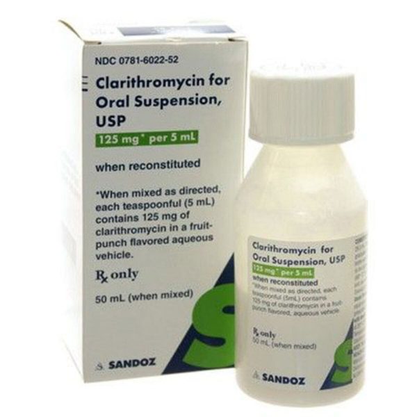 Clarithromycin Suspension 125mg/5ml, 70ml