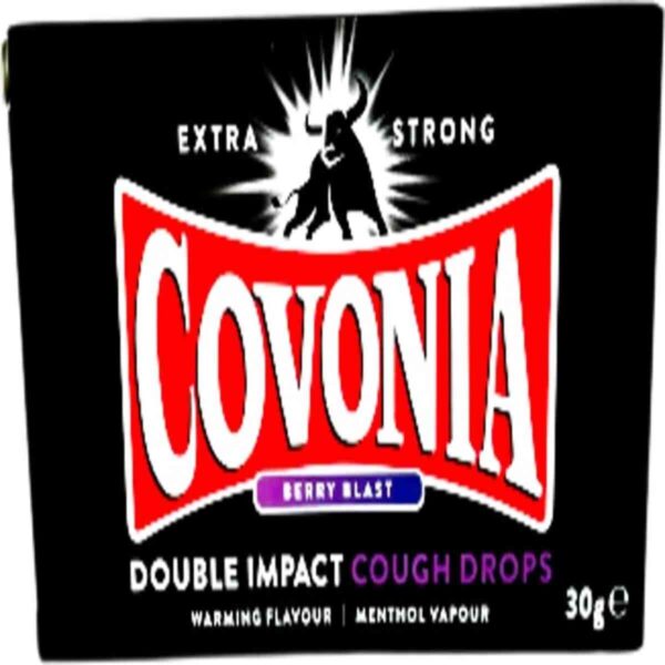 Covonia Double Impact Strong Cough Lozenges Berry Blast, 30g