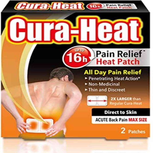 Cura Heat Back Pain Max Size Direct To Skin Patch