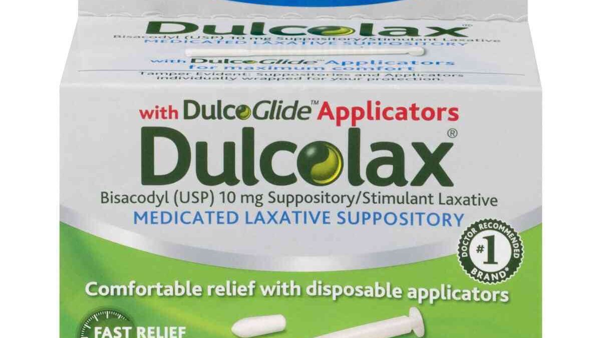 Major Bisacodyl Stimulant Laxative 10 mg - 12 Medicated Suppositories  (Dulcolax)