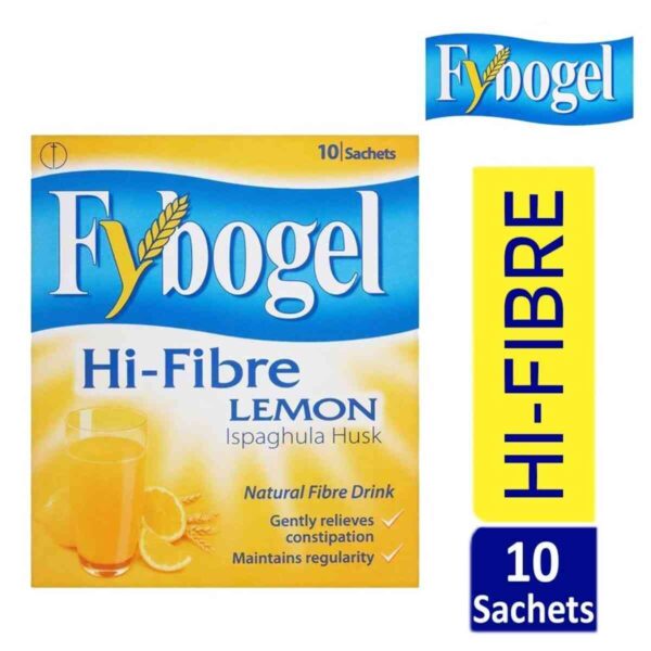 Fybogel Hi-Fibre Lemon Sachet Constipation Relief, 10 Sachets