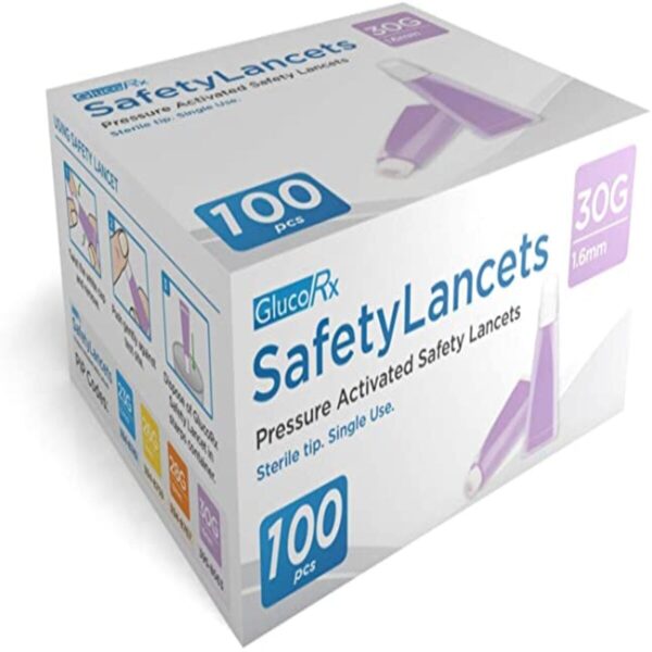 GlucoRx Safety Lancets 30G 1.6MM