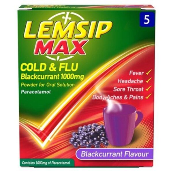 Lemsip Max Cold And Flu Blackcurrant Sachets