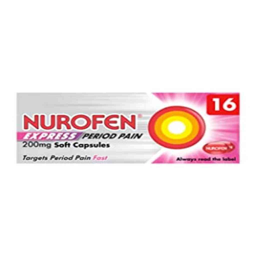 Nurofen Express Period Pain 200mg Soft Capsules, 16's - Dock Pharmacy