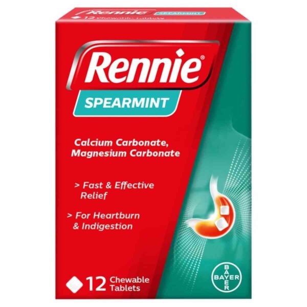 Rennie Spearmint Chewable Tablets for Heartburn