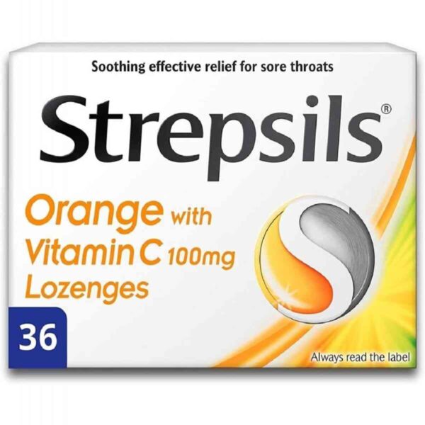 Strepsils Orange With Vitamin C Lozenges