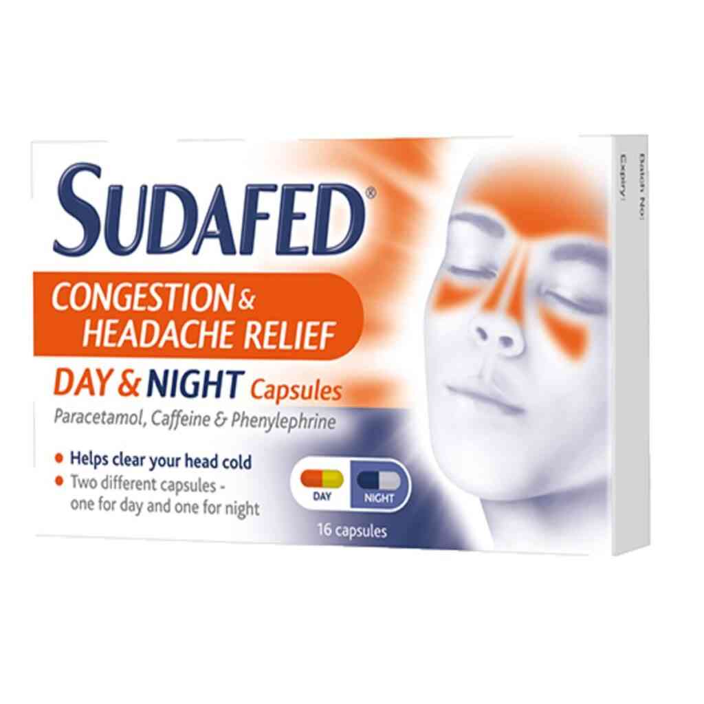 Buy Sudafed Congestion & Headache Relief, 16 Capsules - Dock Pharmacy