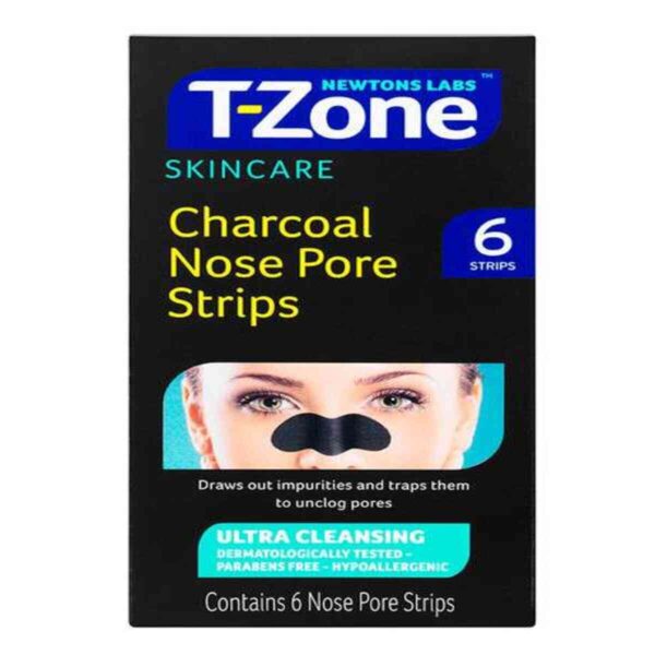 T Zone Charcoal Nose Pore Strips, 6 Strips