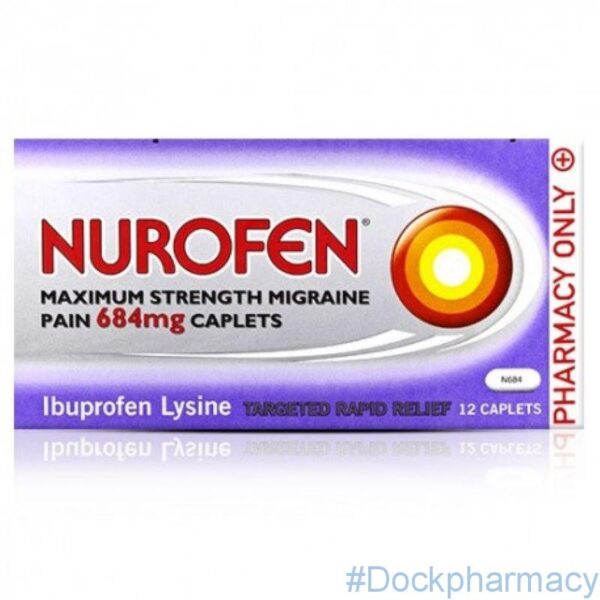 Nurofen Maximum Strength Migraine Pain 684mg, 12 Caplets - Dock Pharmacy