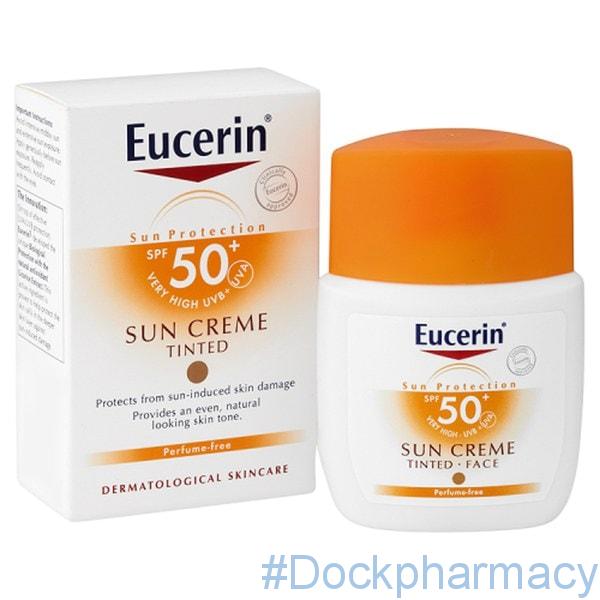 EUCERIN SUN TINTED FACE CRM SPF50, 50ML - Dock Pharmacy