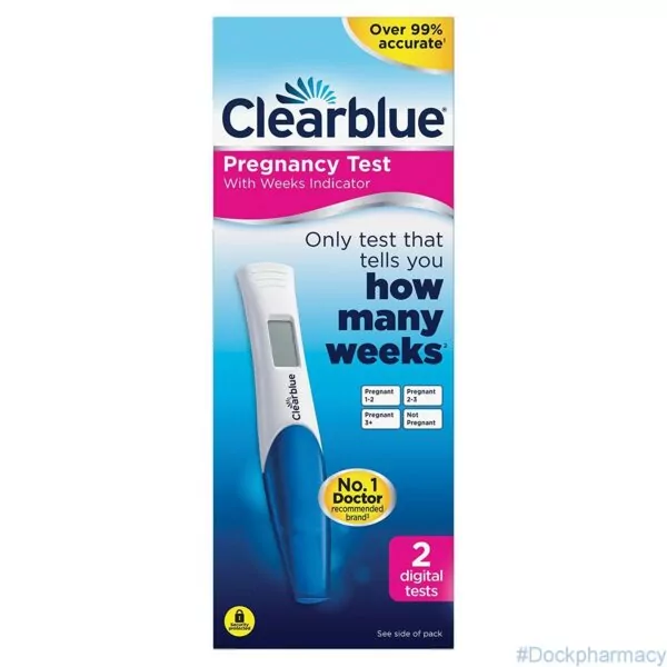 Clearblue Pregnancy Test with Weeks Indicator, Kit of 2 Digital Tests