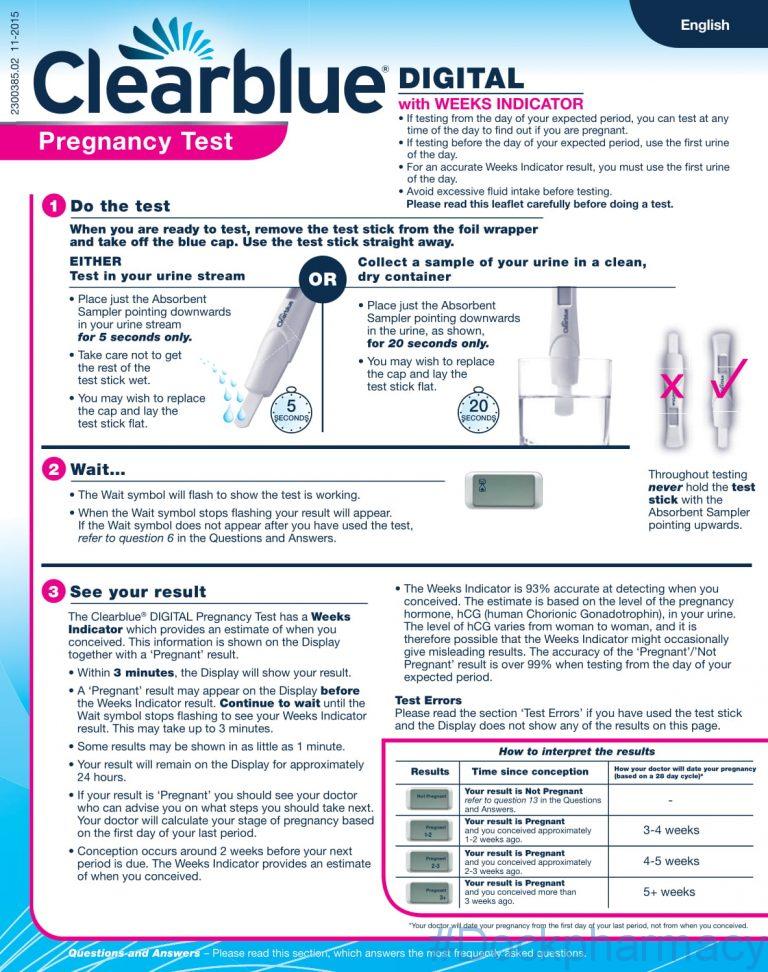 Clearblue Pregnancy Test with Weeks Indicator 2 Digital Tests Dock Pharmacy