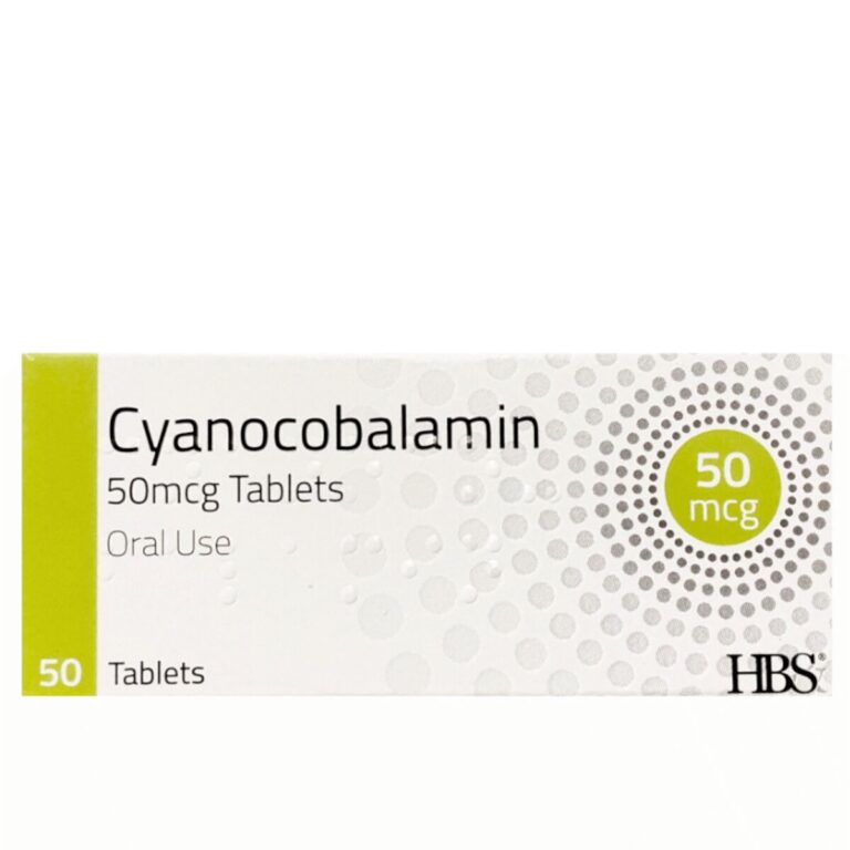 Buy Vitamin B12 Tablets - Cyanocobalamin, 50's - Dock Pharmacy