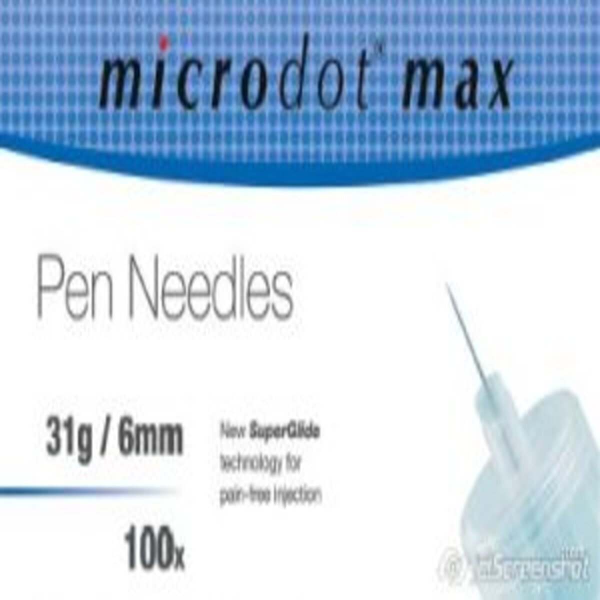Droplet Pen Needle, 31g 5mm 100 Ct.
