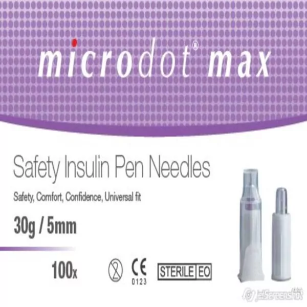 Microdot Max Safety Pen Needles 5mm 30G