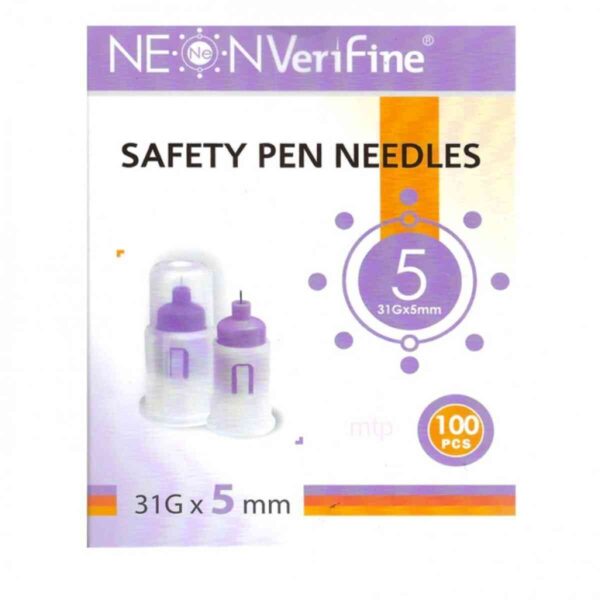 Neon Verifine Safety Pen Needles 5mm