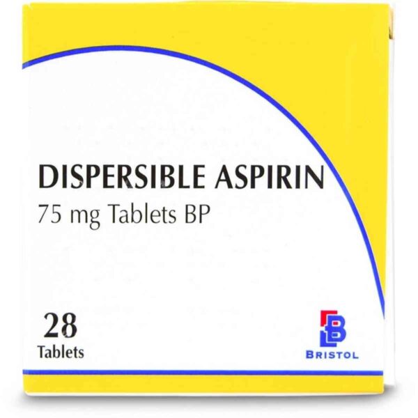 Aspirin Dispersable 75mg Tablets, 28 Tablets