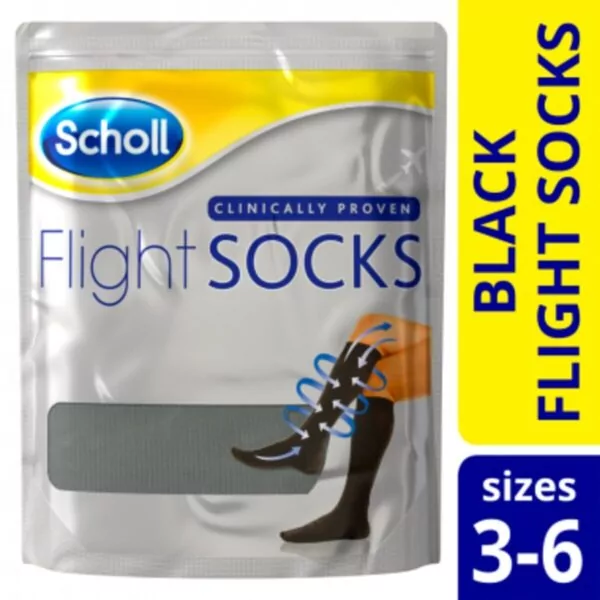 Scholl Flight Socks Black Color(SiZE 44-47)