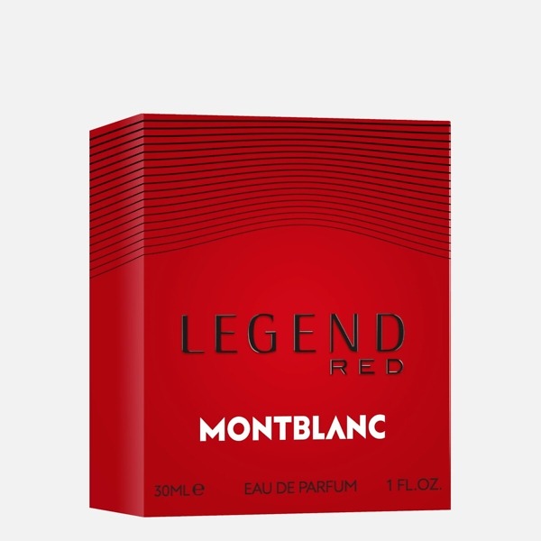 A 30ml bottle of Montblanc Legend Red Eau de Parfum, featuring a sleek and modern design that embodies the bold and charismatic fragrance for men.