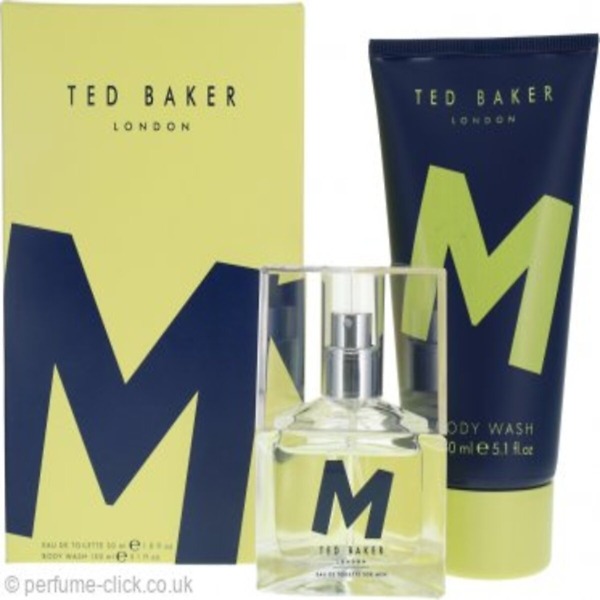 Ted Baker M Gift Set featuring a 30ml Eau de Toilette Spray and 150ml Body Wash, elegantly packaged for gifting.